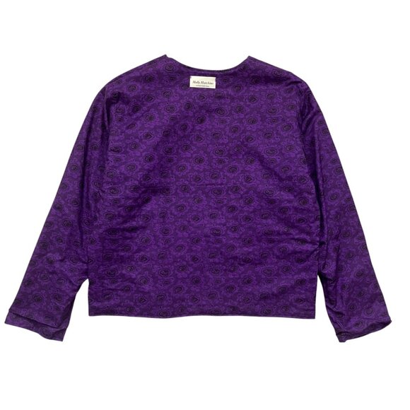 Molly Hutchins Maine Handmade Quilted Patchwork Jacket Purple M L Boho Artsy - Picture 4 of 10